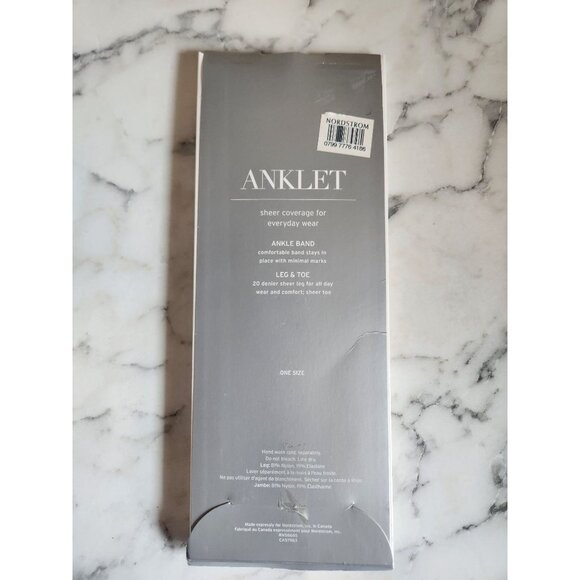 Nordstrom Anklet Sheer Coverage Light Nude One Size Pack of 3 - Picture 2 of 2